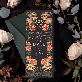 Enchanted Garden Wedding Save the Date Red Einladung