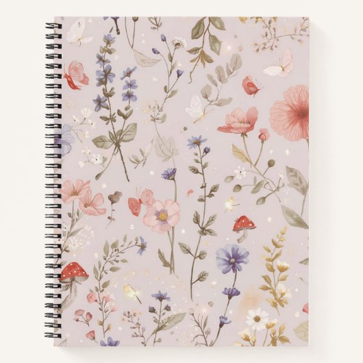 Enchanted Garden Wildflower Butterfly Botanical Notizblock (Vorderseite)