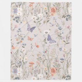Enchanted Garden Wildflower Butterfly Whimsical Fleecedecke