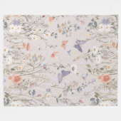 Enchanted Garden Wildflower Butterfly Whimsical Fleecedecke (Vorderseite (Horizontal))