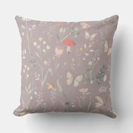 Enchanted Garden Wildflower Butterfly Whimsical Kissen
