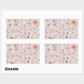 Enchanted Garden Wildflower Butterfly Whimsical Rechteckiger Aufkleber (Blatt)