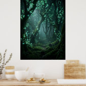 Enchanted Glowing Forest Fantasy Art Poster (Küche)