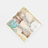 Enchanted Gold Cinderella Fairy Tale Serviette (Ecke)