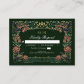 Enchanted Gothic Raven Floral Wedding Dahlia UAWG Begleitkarte (Vorderseite)