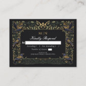 Enchanted Gothic Raven Floral Wedding Green UAWG Begleitkarte (Vorderseite)