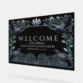 Enchanted Gothic Raven Wedding Welcome Black Acrylschild (Winkel)