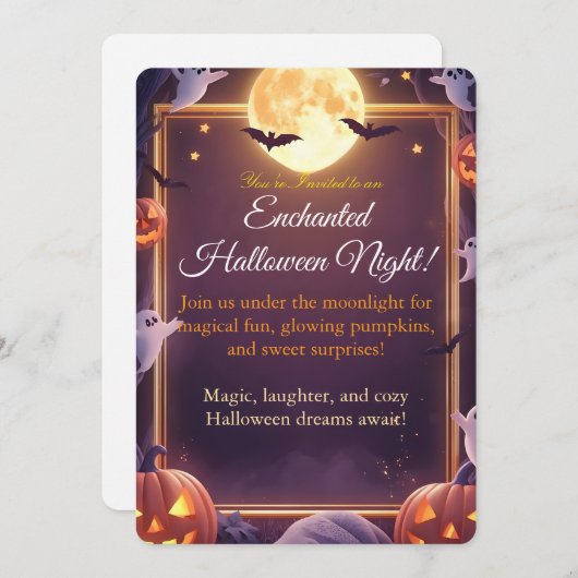 Enchanted Halloween Night Invitation Card Einladung (Vorne/Hinten)