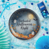Enchanted Halloween Night Paper Plate – Cute Ghost Pappteller (Party)