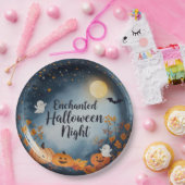 Enchanted Halloween Night Paper Plate – Cute Ghost Pappteller (Party)