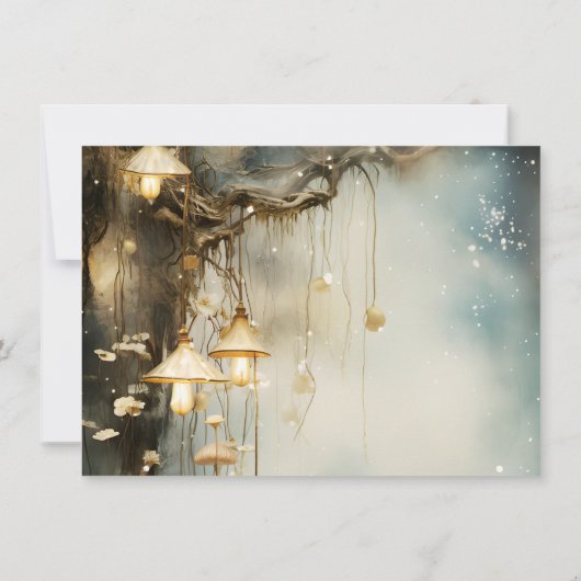 Enchanted Hanging Lanterns Wedding Save The Date (Rückseite)