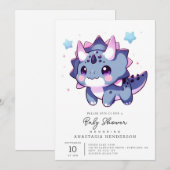 Enchanted Happy Dinosaur Baby Shower Einladung (Vorne/Hinten)
