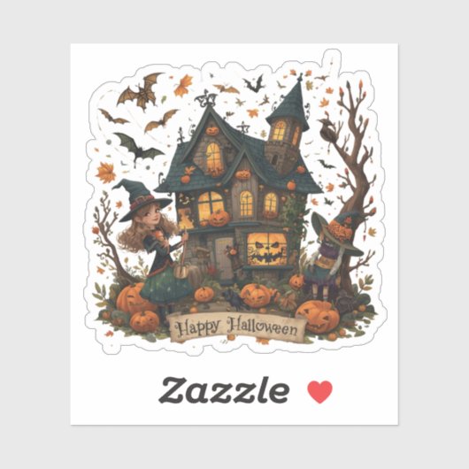 Enchanted Haunted House Halloween Aufkleber (Blatt)