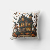 Enchanted Haunted House Halloween Kissen (Vorderseite)
