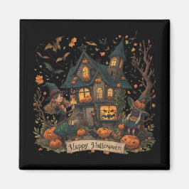 Enchanted Haunted House Halloween Magnet