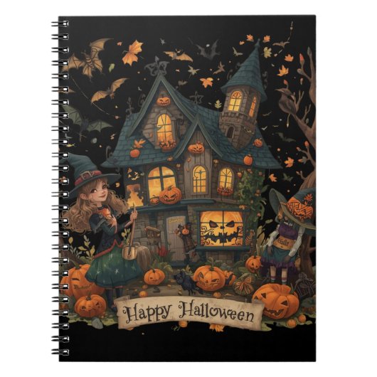 Enchanted Haunted House Halloween Notizblock (Vorderseite)