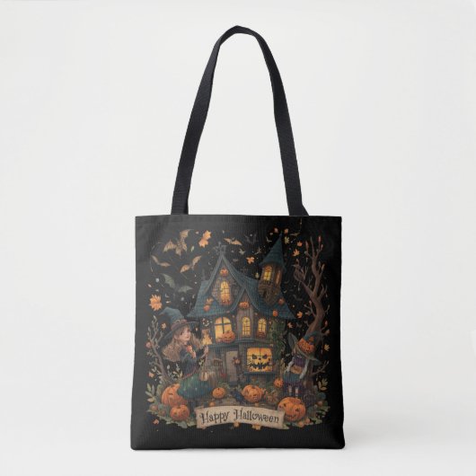 Enchanted Haunted House Halloween Tasche (Vorderseite)