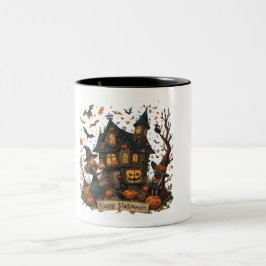 Enchanted Haunted House Halloween Zweifarbige Tasse