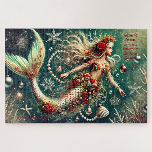 Enchanted Holiday Mermaid Weihnachtsfantasie Puzzle (Horizontal)