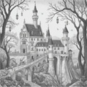 Enchanted Ink Dreams: Black & White Fairy Tale  Aufkleber (Vorderseite)