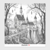 Enchanted Ink Dreams: Black & White Fairy Tale  Aufkleber (Blatt)