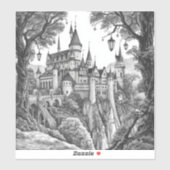 Enchanted Ink Dreams: Black & White Fairy Tale  Aufkleber (Blatt)