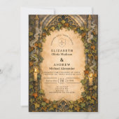 Enchanted Ivy Gothic Autumn Wedding Einladung (Vorderseite)