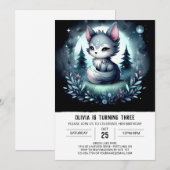 Enchanted Jungle Wolf Birthday Einladung (Vorne/Hinten)