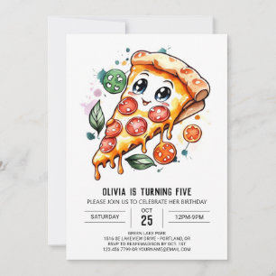Enchanted Kids Pizza Birthday Einladung