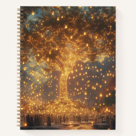 Enchanted Lantern Tree Notebook Notizblock