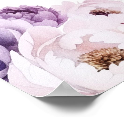 Enchanted Lavender Haze Wedding Seating Chart Poster (Ecke)