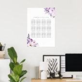 Enchanted Lavender Haze Wedding Seating Chart Poster (Heimbüro)