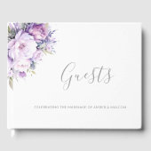 Enchanted Lavender Purple Floral Wedding Gästebuch (Vorderseite)