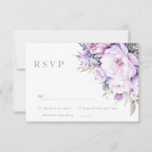 Enchanted Lavender Purple Floral Wedding RSVP Karte (Vorderseite)