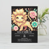 Enchanted Lion Digital Geburtstag Einladung (Stehend Vorderseite)