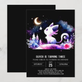 Enchanted Little Cat Birthday Einladung (Vorne/Hinten)