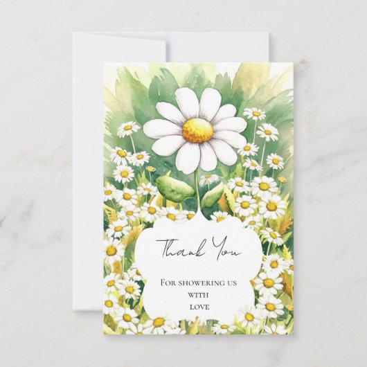 Enchanted Little Daisy Baby Shower Dankeskarte (Vorderseite)