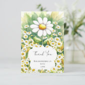 Enchanted Little Daisy Baby Shower Dankeskarte (Stehend Vorderseite)