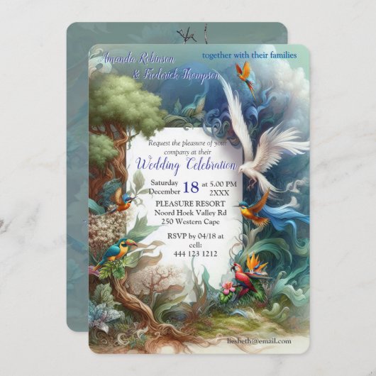 Enchanted Magical Fantasy Creations Einladung (Vorne/Hinten)