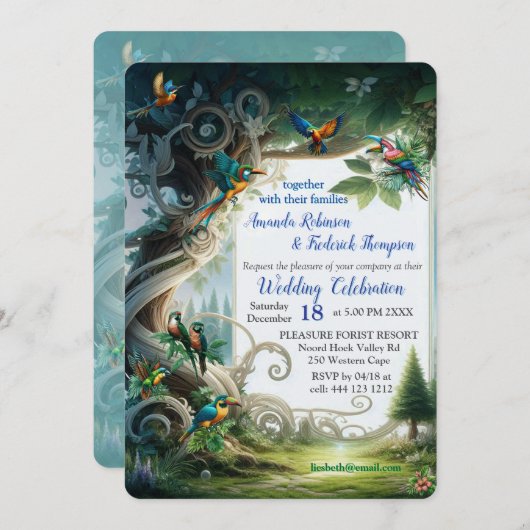 Enchanted Magical Fantasy Creations Einladung (Vorne/Hinten)