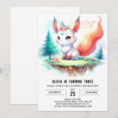 Enchanted Majestic Fox Geburtstag digital Einladung (Vorne/Hinten)
