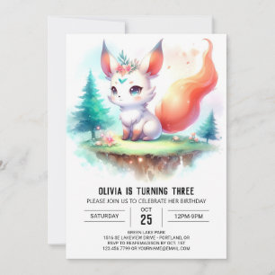Enchanted Majestic Fox Geburtstag digital Einladung