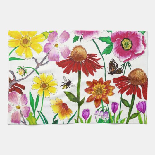 Enchanted Meadow Botanical Art Kitchen Towel Geschirrtuch (Horizontal)