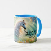 Enchanted Meadow White Horse Mug Tasse (VorderseiteRechts)