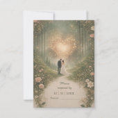 Enchanted Medieval Heart Forest Romantic Wedding RSVP Karte (Vorderseite)