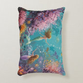 Enchanted Mermaid Underwater Scene Dekokissen (Vorderseite(Vertikal))