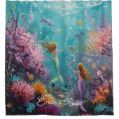 Enchanted Mermaid Underwater Scene Duschvorhang (Vorderseite)