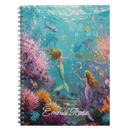 Enchanted Mermaid Underwater Scene Notizblock