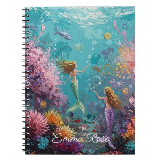Enchanted Mermaid Underwater Scene Notizblock (Vorderseite)