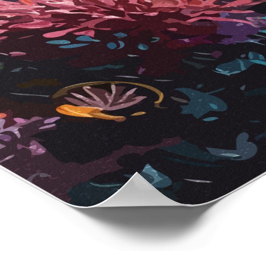 Enchanted Mermaid Underwater Scene Poster (Ecke)